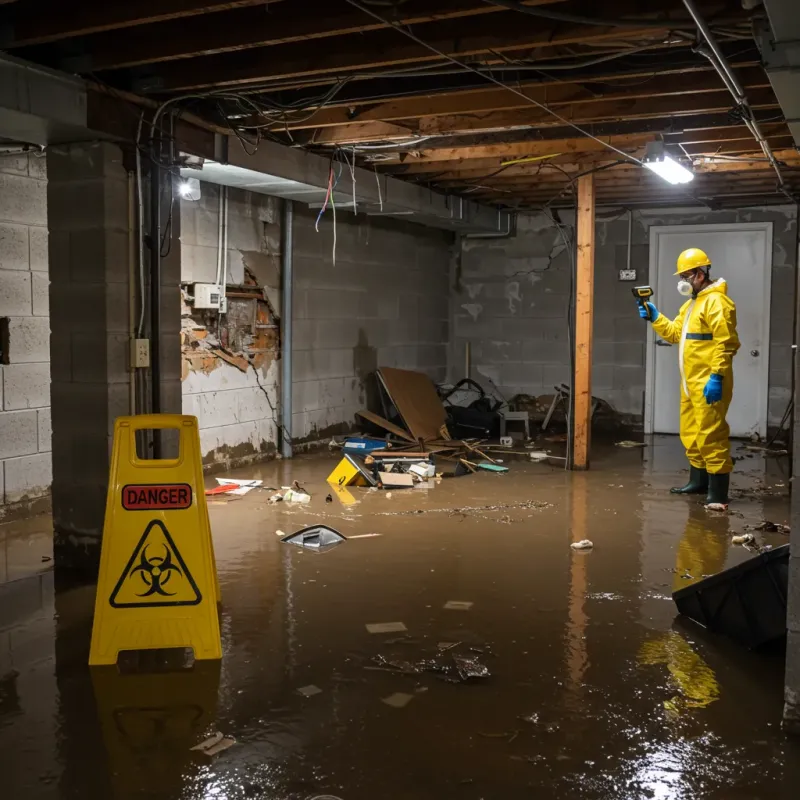 Flooded Basement Electrical Hazard in Edwards County, KS Property